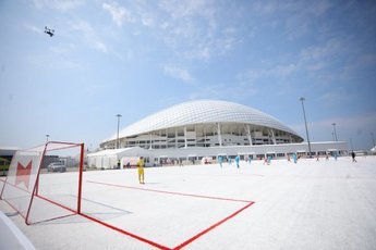 50 тысяч пластиковых фрагментов пошли на создание футбольного поля